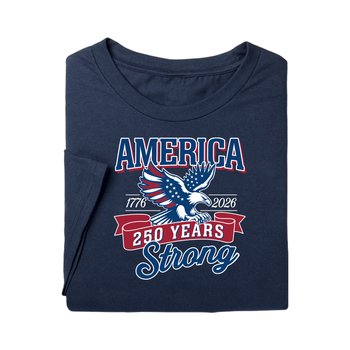 USA 250th Anniversary Eagle Unisex Short-Sleeved T-Shirt in Gift Box from Positive Promotions