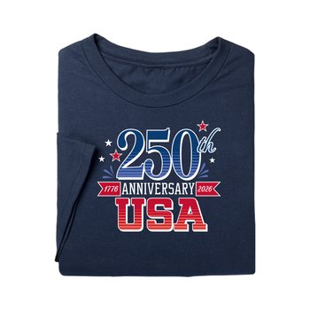 USA 250th Anniversary USA Unisex Short-Sleeved T-Shirt in Gift Box from Positive Promotions
