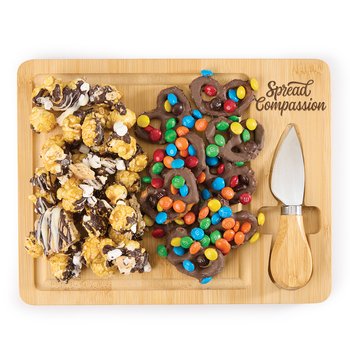 Spread Compassion Sweet & Salty Charcuterie Bamboo Board Gift Set With Treats from Positive Promotions