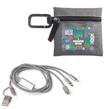 Lab Life: A Fascinating Culture Charging Cord With Mini Zip Pouch from Positive Promotions