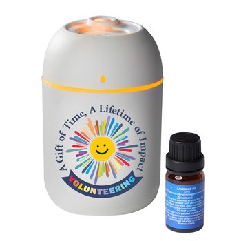 Volunteering: A Gift of Time, A Lifetime of Impact Mini Portable Humidifier With Essential Oil Diffuser from Positive Promotions