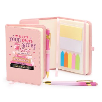 Write Your Own Story Stanton Jotter With Self-Care Tips Sticky Notes & Stylus Pen from Positive Promotions