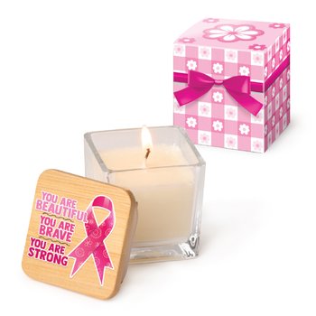 You Are Beautiful, Brave, Strong Soy Candle 2 oz. With Bamboo Lid from Positive Promotions