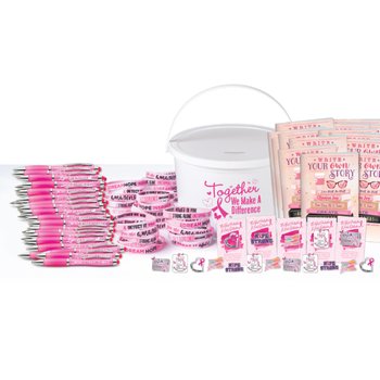 100-Piece Breast Cancer Awareness Variety Fundraising Kit from Positive Promotions