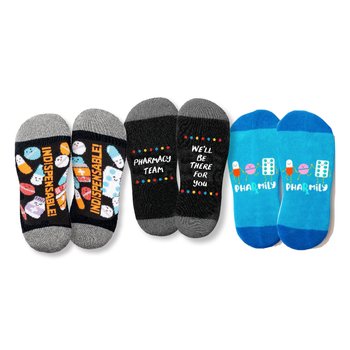 Pharmacy Ankle Socks Assortment - Pack of 3 from Positive Promotions