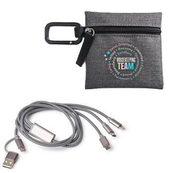 Housekeeping Team 5-In-1 Charging Cord And Pouch from Positive Promotions