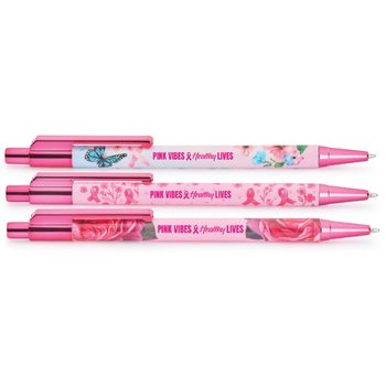 Pink Vibes Healthy Lives Full-Color Pen Assortment Pack from Positive Promotions