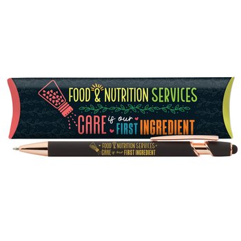 Food & Nutrition Services: Caare Is Our First Ingredient Nova Dual Stylus Soft-Touch Metal Pen from Positive Promotions