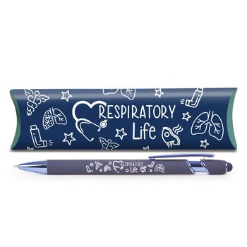 Respiratory Life Nova Dual-Stylus Soft-Touch Metal Pen from Positive Promotions