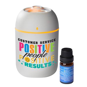 Customer Service Positive People, Positive Results Mini Humidifier with Essential Oil Diffuser from Positive Promotions