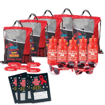 Red Ribbon Week 20-Piece Scratch & Win Pack from Positive Promotions