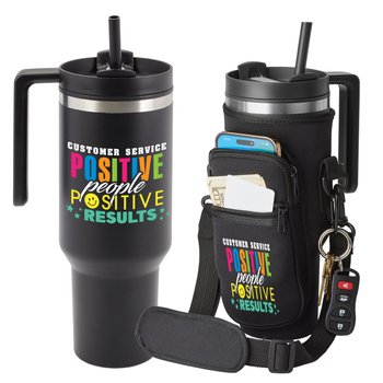 Customer Service Positive People, Positive Results Quencher & All Day Hydration Bag 40-Oz. from Positive Promotions