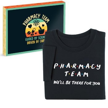 Pharmacy Team: We'll Be There For You Unisex Short-Sleeved T-Shirt In Gift Box from Positive Promotions