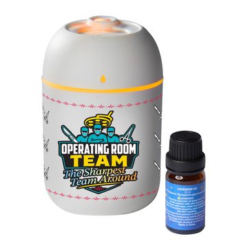 Operating Room Team: The Sharpest Team Around Mini Portable Humidifier & Diffuser With Free Lavender Essential Oil from Positive Promotions