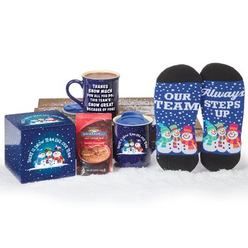 There's Snow Team Like Our Team Warm Socks & Hot Chocs Gift Set from Positive Promotions