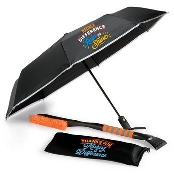 Making A Difference All-Weather Holiday Gift Set With Holiday Gift Tag from Positive Promotions