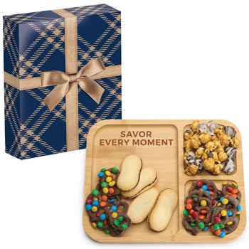 Savor Every Moment 2-IN-1 Locking Charcuterie Board w/treats from Positive Promotions