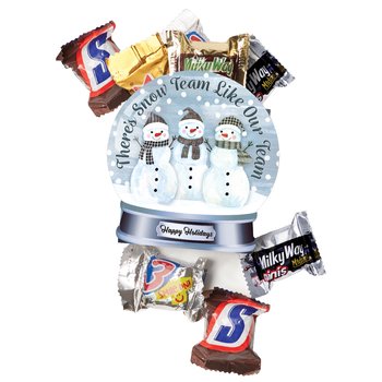 There's Snow Team Like Our Team Snow Globe Paper Tote With Mini Chocolates from Positive Promotions
