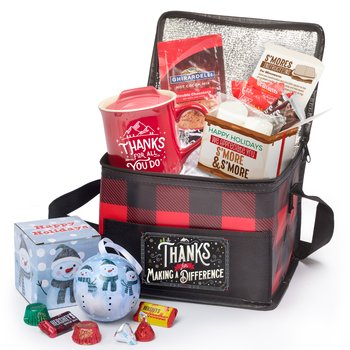 Thanks For Making A Difference Lunch Bag Treat Gift Set With Holiday Gift Tag from Positive Promotions