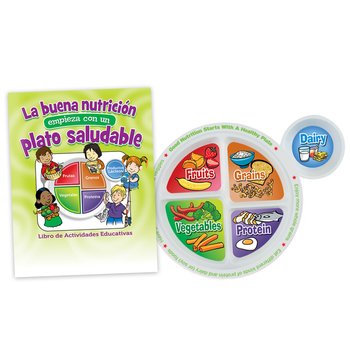 Preschooler Portion Meal Plate Packaged With Educational Card (Spanish) from Positive Promotions