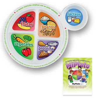 Child's Portion Meal Plate Packaged With Educational Card (Spanish) from Positive Promotions