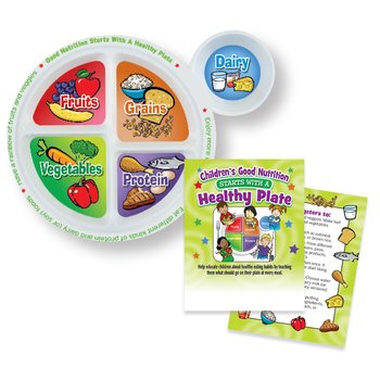 Child's Portion Meal Plate Packaged With Educational Card (English) from Positive Promotions