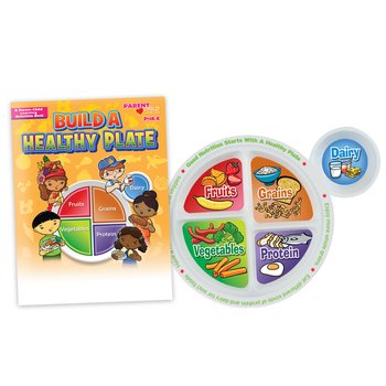 Preschool Portion Meal Plate Packaged With Educational Activities Book (English) from Positive Promotions