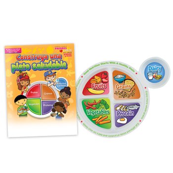 Preschool Portion Meal Plate Packaged With Educational Activities Book (Spanish) from Positive Promotions