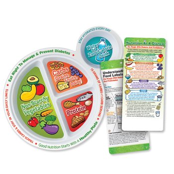 Portion Meal Plate With Glancer For People With Diabetes (English) from Positive Promotions