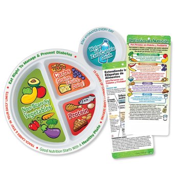 Portion Meal Plate With Glancer For People With Diabetes (Spanish) from Positive Promotions