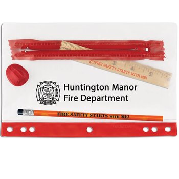 Fire-Safety 4-Piece Pencil Pouch Gift Set - Personalization Available from Positive Promotions