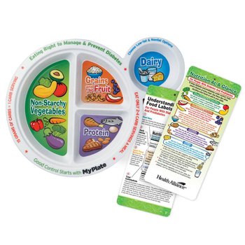 Portion Meal Plate With Glancer For People With Diabetes (English) - Personalization Available from Positive Promotions