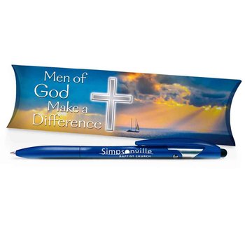 Sierra 3-In-1 Pen With Men of God Make a Difference Pillow Box - Personalization Available from Positive Promotions