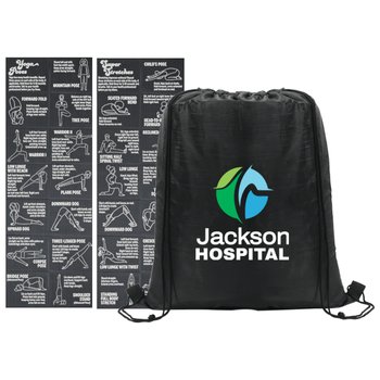 Wellness Stretch + Yoga Foldable Exercise Mat in Carry Bag - Personalization Available from Positive Promotions
