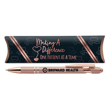 Making a Difference One Patient at a Time Rose-Gold Stylus Pen - One-Color Personalization Available from Positive Promotions