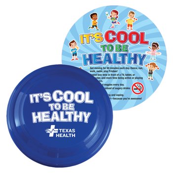 It's Cool to Be Healthy! Flyer Disc & Educational Card - One-Color Personalization Available from Positive Promotions