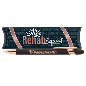 Rehab Squad Black/Rose-Gold Stylus Pen - One-Color Personalization Available from Positive Promotions