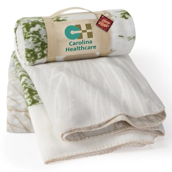 Winter Scene Roll-Up Eco Fleece Blanket With Holiday Gift Tag - Personalization Available from Positive Promotions