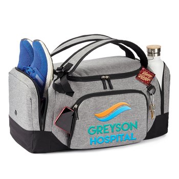 2-in-1 Hybrid Duffel Bag/Backpack With Holiday Gift Tag - Embroidered Personalization Available from Positive Promotions