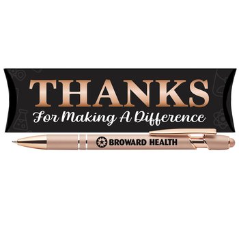 Thanks for Making a Difference Rose-Gold Stylus Pen - One-Color Personalization Available from Positive Promotions