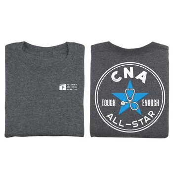 CNA All-Star Unisex 2-Sided Short-Sleeved T-Shirt in Gift Box - Silkscreened Personalization Available from Positive Promotions
