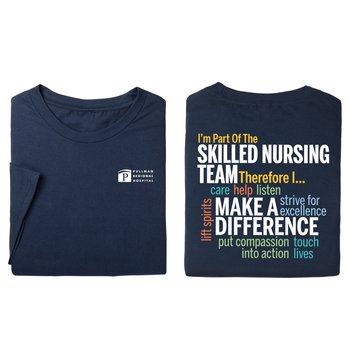 I'm Part of the Skilled Nursing Team Unisex 2-Sided Short-Sleeved T-Shirt in Gift Box - Silkscreened Personalization Available from Positive Promotions