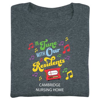 In Tune With Our Residents Unisex Short-Sleeved T-Shirt in Gift Box - Silkscreened Personalization Available from Positive Promotions