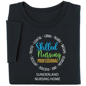 Skilled Nursing Professional Unisex Short-Sleeved T-Shirt in Gift Box - Silkscreened Personalization Available from Positive Promotions