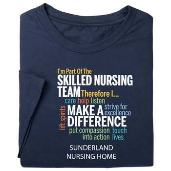 I'm Part of the Skilled Nursing Team Unisex Short-Sleeved T-Shirt in Gift Box - Silkscreened Personalization Available from Positive Promotions