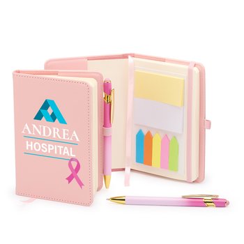Stanton Jotter With Quotes/Wellness Tips, Sticky Notes, & Stylus Pen - Personalization Available from Positive Promotions