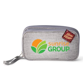 Tech & Travel Organizer Multi-Purpose Bag With Holiday Gift Tag - Personalization Available from Positive Promotions