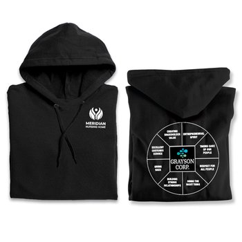 Gildan® Unisex Heavy Blend Pullover Hooded Sweatshirt in Gift Bag With Holiday Gift Tag - Silkscreened Personalization Available from Positive Promotions