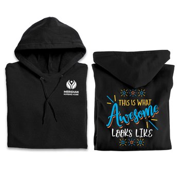 This Is What Awesome Looks Like Gildan® Unisex Heavy Blend Pullover Hooded Sweatshirt in Gift Bag With Holiday Gift Tag - Silkscreened Personalization Available from Positive Promotions