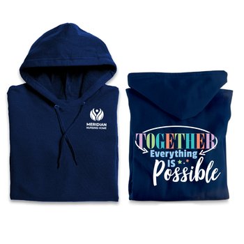 Together Everything Is Possible Gildan® Unisex Heavy Blend Pullover Hooded Sweatshirt in Gift Bag With Holiday Gift Tag - Silkscreened Personalization Available from Positive Promotions
